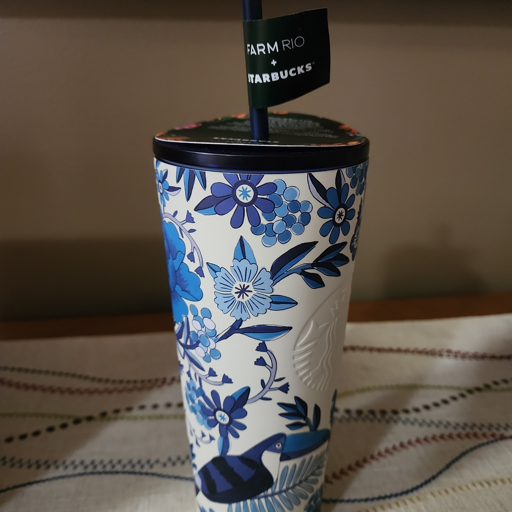 Starbucks Blue Floral Tumbler